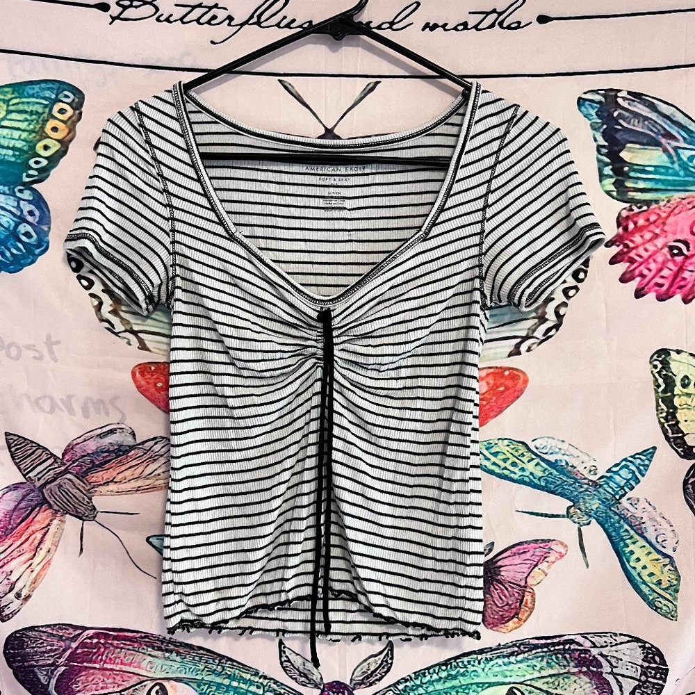 American Eagle- Soft and Sexy Striped Tee Shirt Blouse